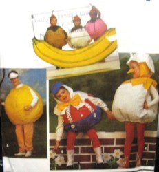 7415  SIMPLICITY TENNIS, PUMPKIN, SUNDAE, BALL, HUMPTY COSTUME FAMILY PATTERN UNCUT